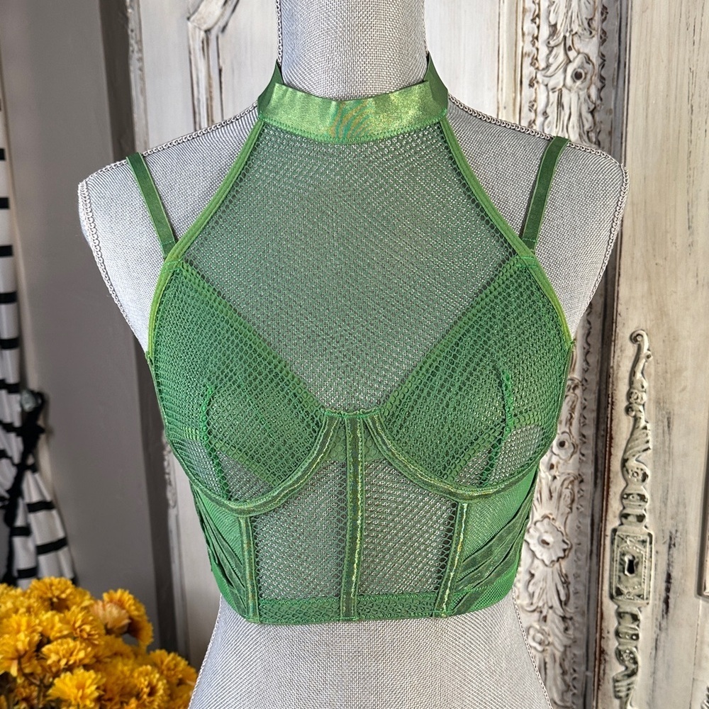 My Boo Green Mesh Halter Bralette